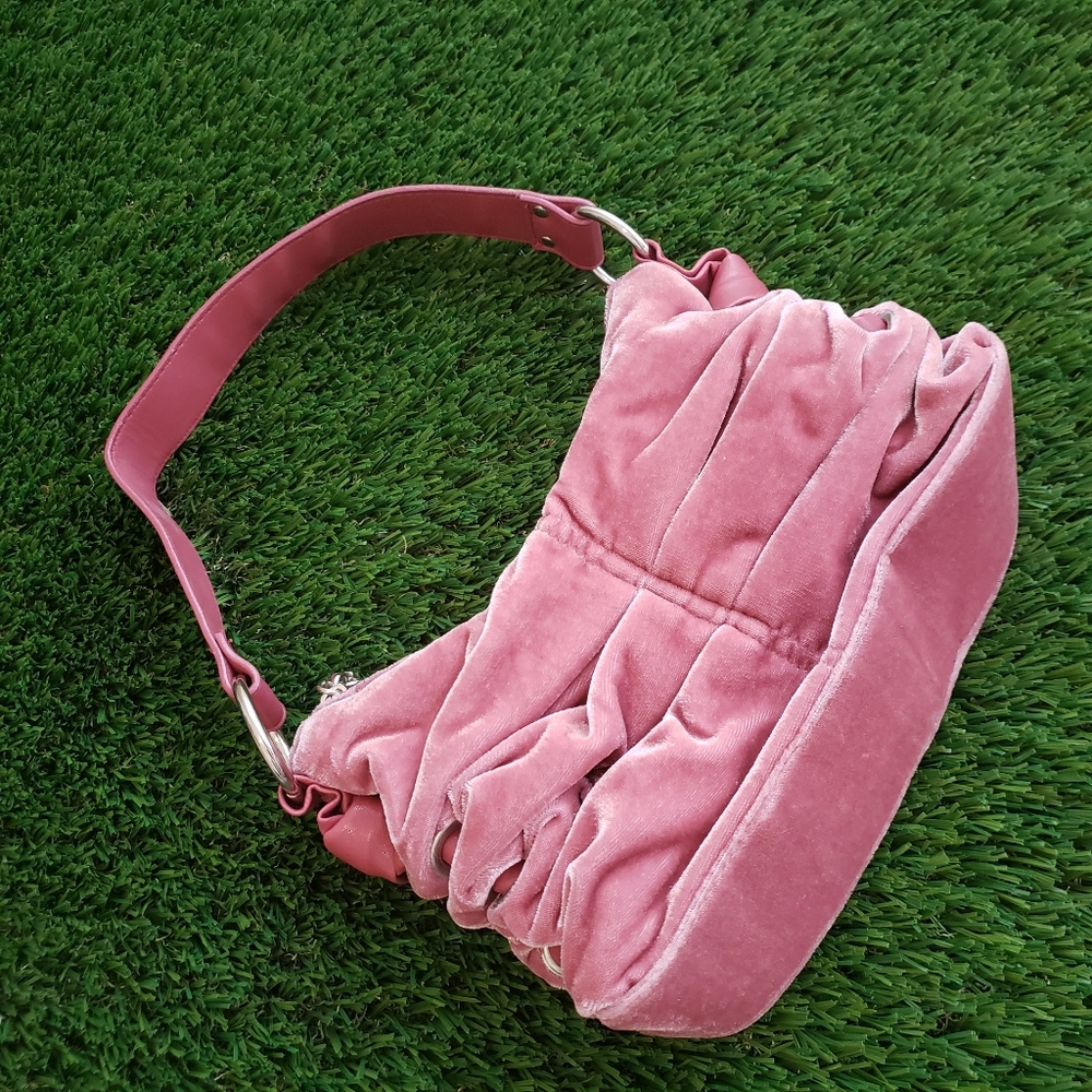 Vintage Velvet Small Purse- Leather Side Detailing
